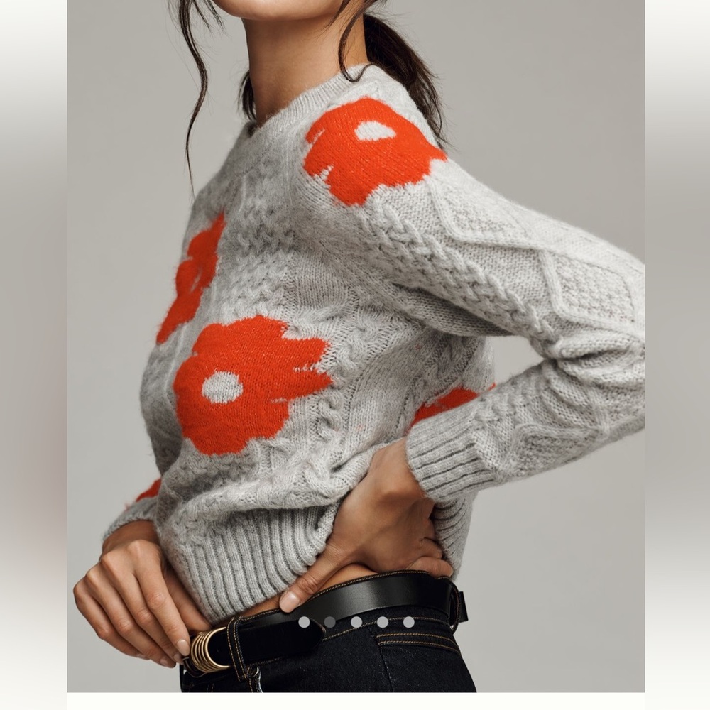 Mauve Floral Pullover Sweater